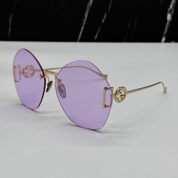 NEW GUCCI GG1203S 001 WITH GOLD CHAIN GUCCI SUNGLASSES main image 6